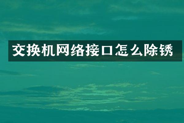 交换机网络接口怎么除锈