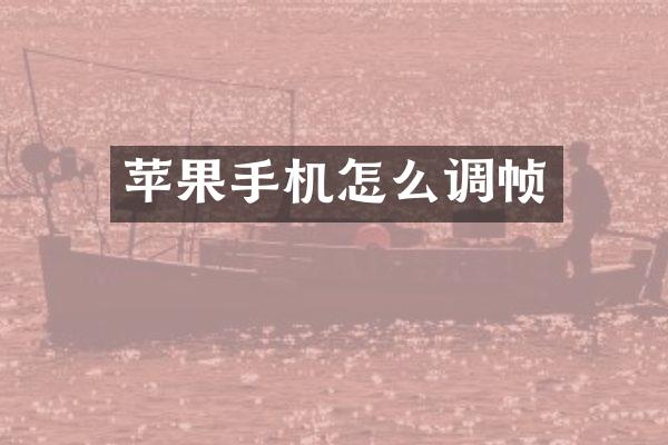 苹果手机怎么调帧