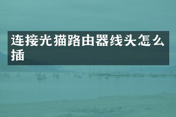 连接光猫路由器线头怎么插