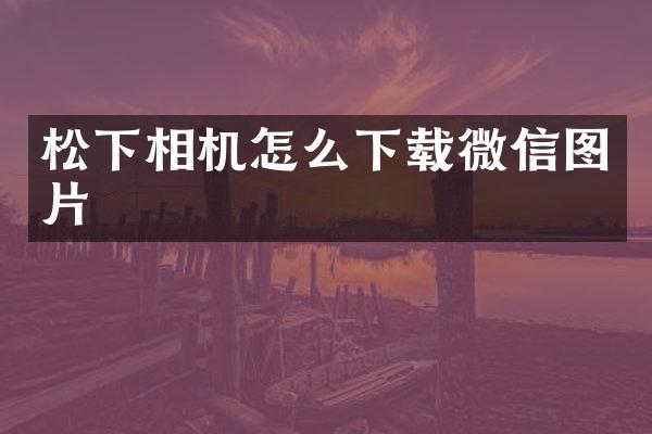 相机怎么下载微信图片