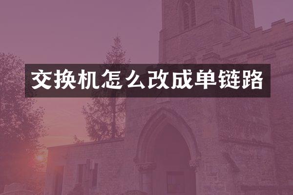 交换机怎么改成单链路