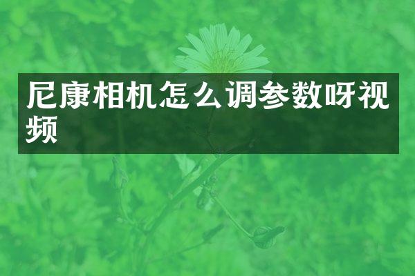 尼康相机怎么调参数呀视频