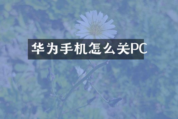 华为手机怎么关PC