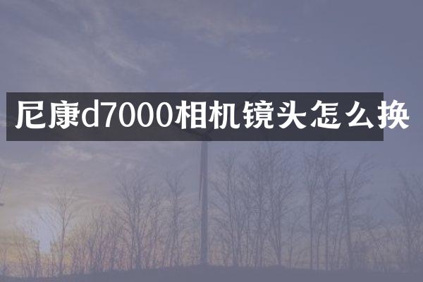 尼康d7000相机镜头怎么换