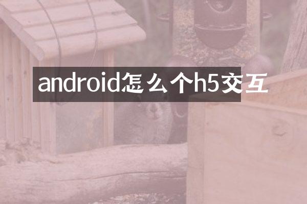 android怎么个h5交互