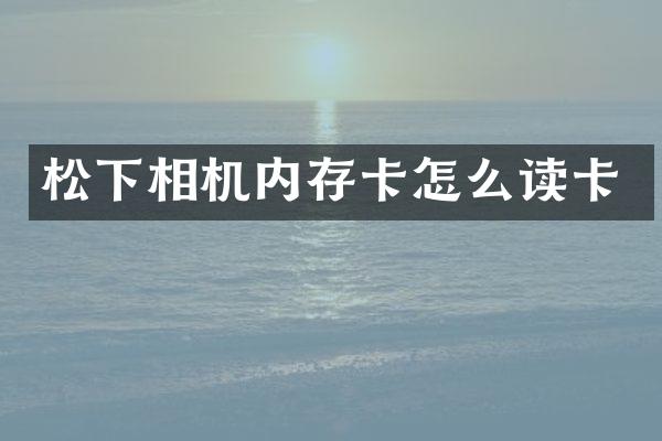 相机内存卡怎么读卡