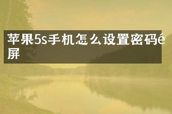 苹果5s手机怎么设置密码锁屏