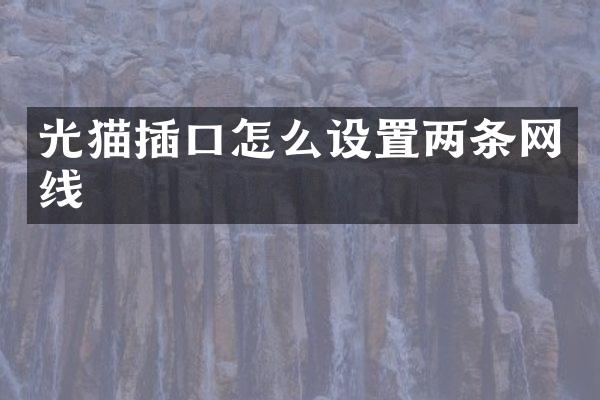光猫插口怎么设置两条网线