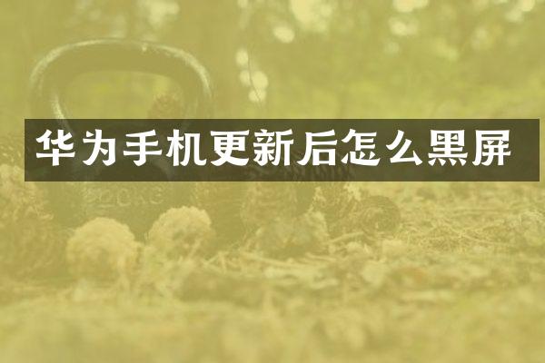 华为手机更新后怎么黑屏