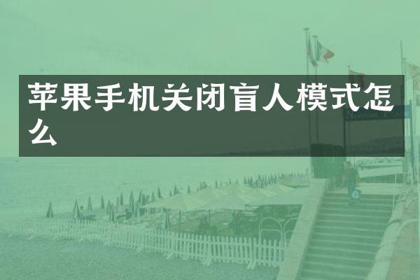 苹果手机关闭盲人模式怎么