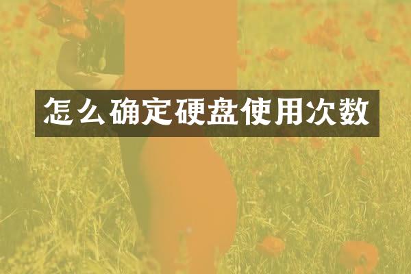 怎么确定硬盘使用次数