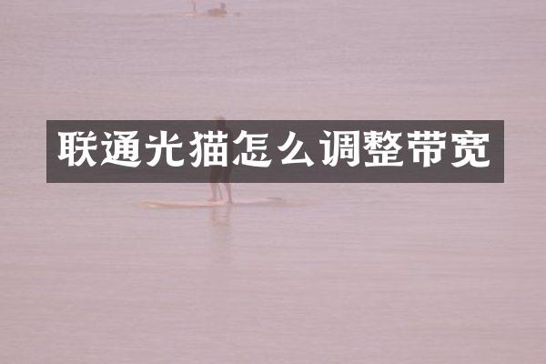 联通光猫怎么调整带宽