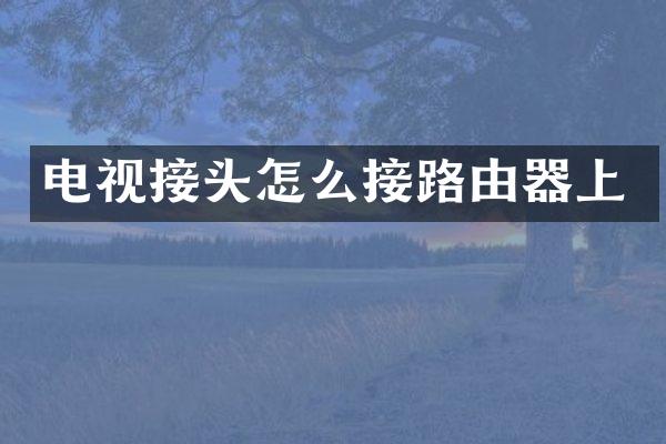 电视接头怎么接路由器上