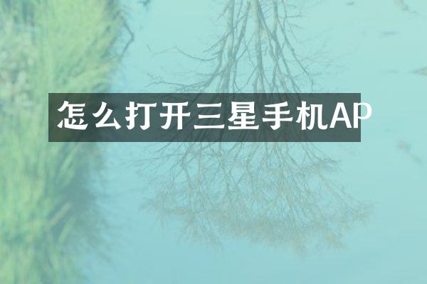 怎么打开三星手机AP