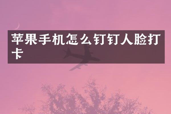 苹果手机怎么钉钉人脸打卡