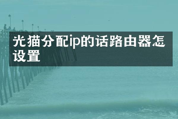 光猫分配ip的话路由器怎么设置