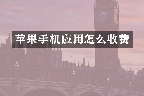 苹果手机应用怎么收费