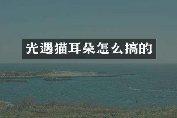 光遇猫耳朵怎么搞的