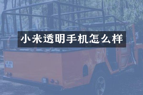小米透明手机怎么样