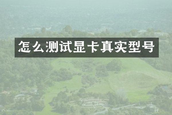 怎么测试显卡真实型号