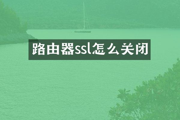 路由器ssl怎么关闭