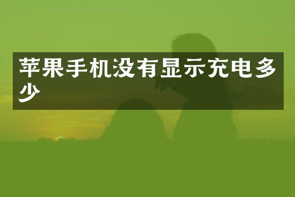苹果手机没有显示充电多少