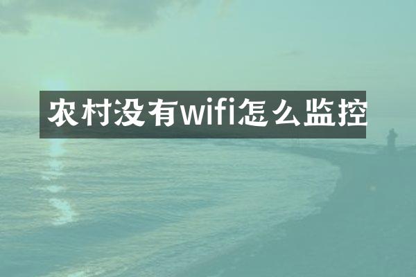 农村没有wifi怎么监控