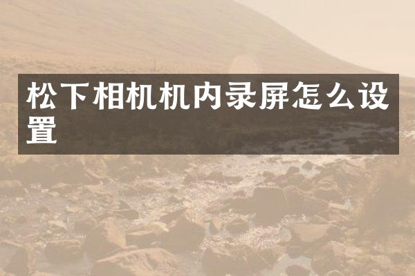 相机机内录屏怎么设置