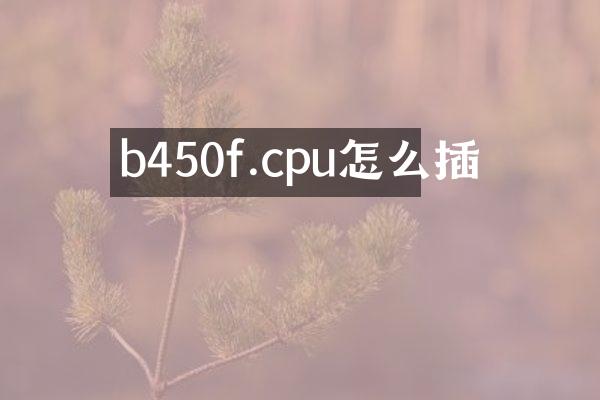 b450f.cpu怎么插