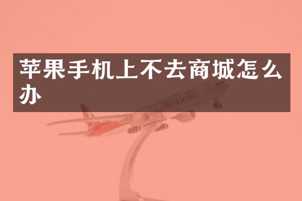 苹果手机上不去商城怎么办