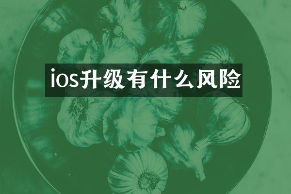 ios升级有什么风险