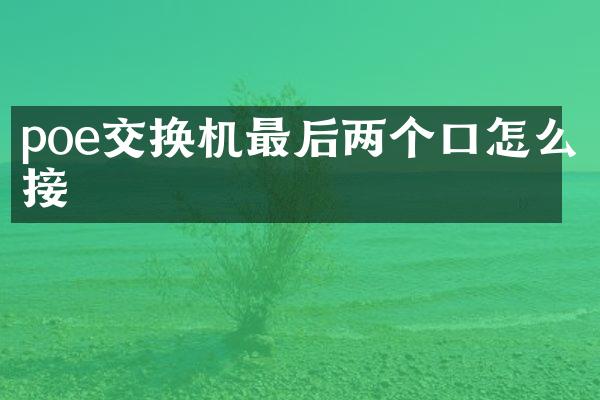 poe交换机最后两个口怎么接