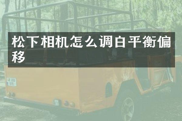 相机怎么调白平衡偏移