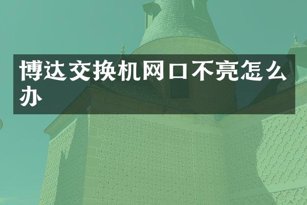 博达交换机网口不亮怎么办