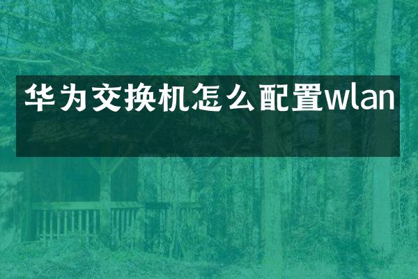 华为交换机怎么配置wlan口
