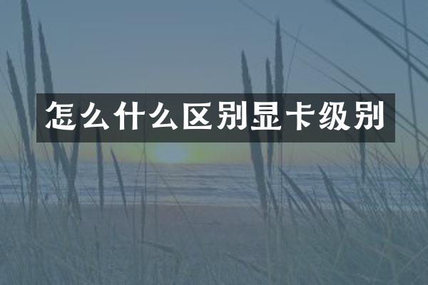 怎么什么区别显卡级别
