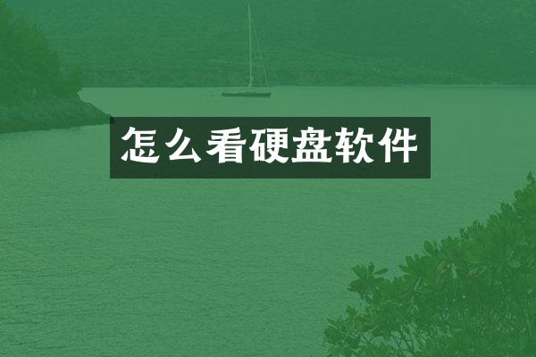 怎么看硬盘软件