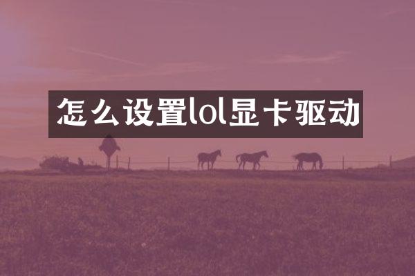 怎么设置lol显卡驱动