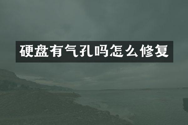 硬盘有气孔吗怎么修复