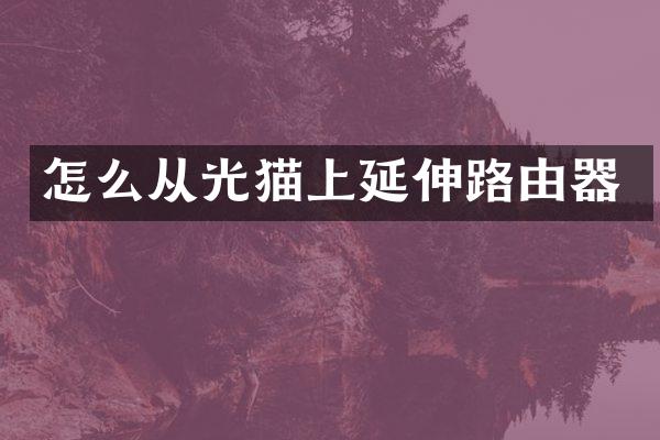 怎么从光猫上延伸路由器