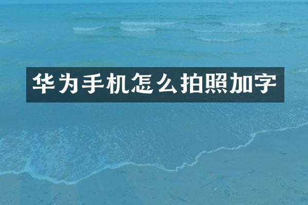 华为手机怎么拍照加字