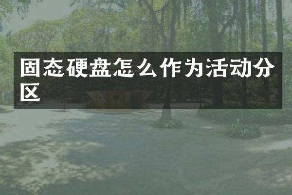 固态硬盘怎么作为活动分区