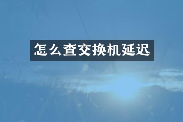 怎么查交换机延迟