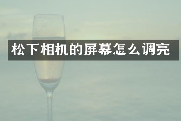 相机的屏幕怎么调亮