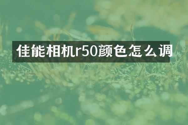 佳能相机r50颜色怎么调
