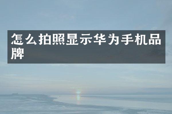 怎么拍照显示华为手机品牌
