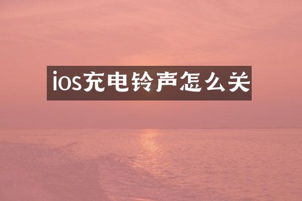 ios充电铃声怎么关