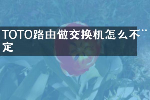 TOTO路由做交换机怎么不稳定