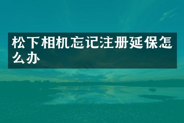 相机忘记注册延保怎么办