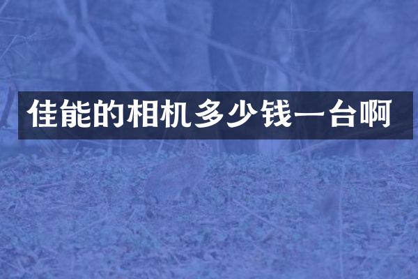 佳能的相机多少钱一台啊